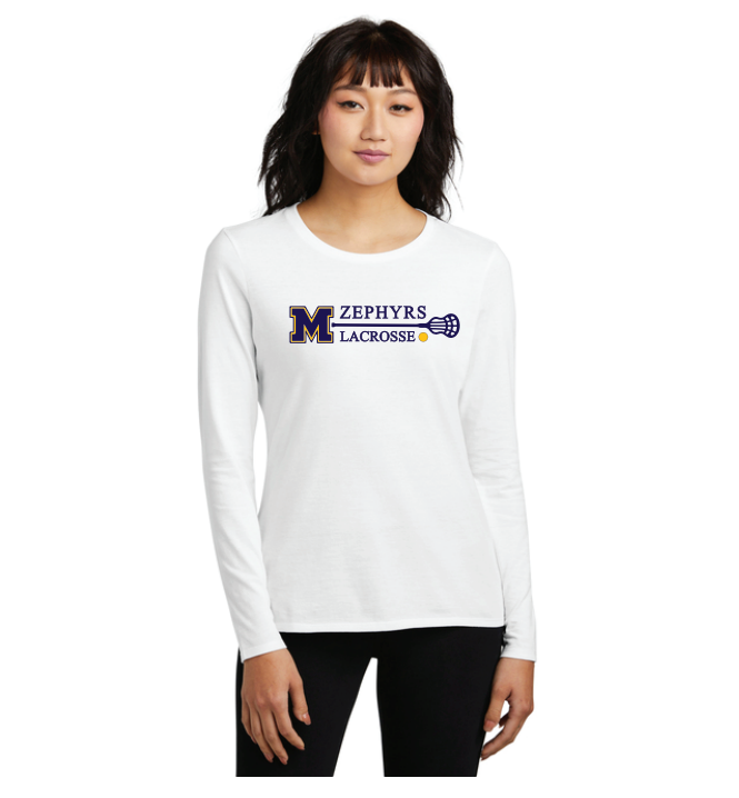 Mahtomedi Lacrosse District® Women’s Perfect Blend Long Sleeve Tee - WHITE