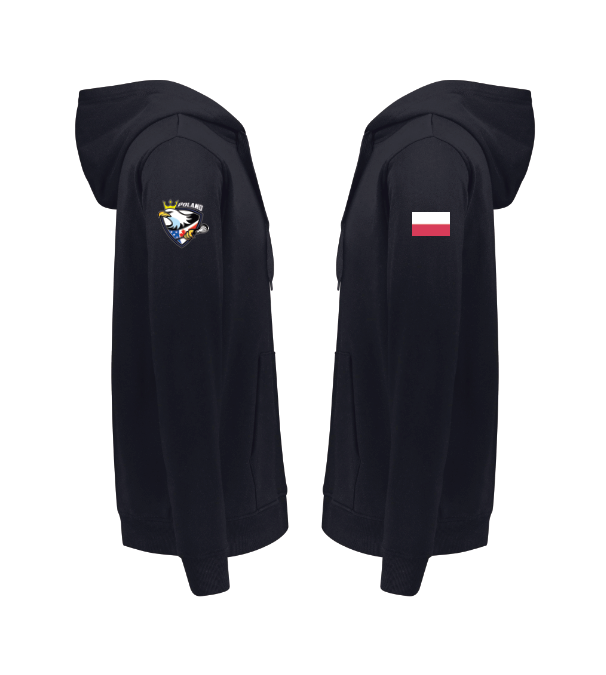 Poland Lacrosse* Sublimated Hoodie - BLACK/RED
