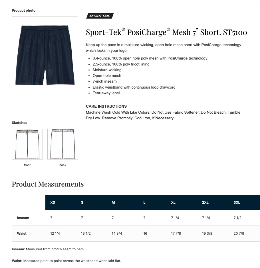 Hopkins Football Sport-Tek® PosiCharge® Mesh 7” Short - BLACK