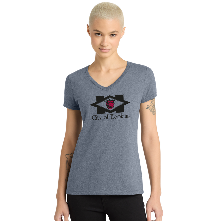 City of Hopkins Women's Perfect Weight V-Neck Tee - NAVY