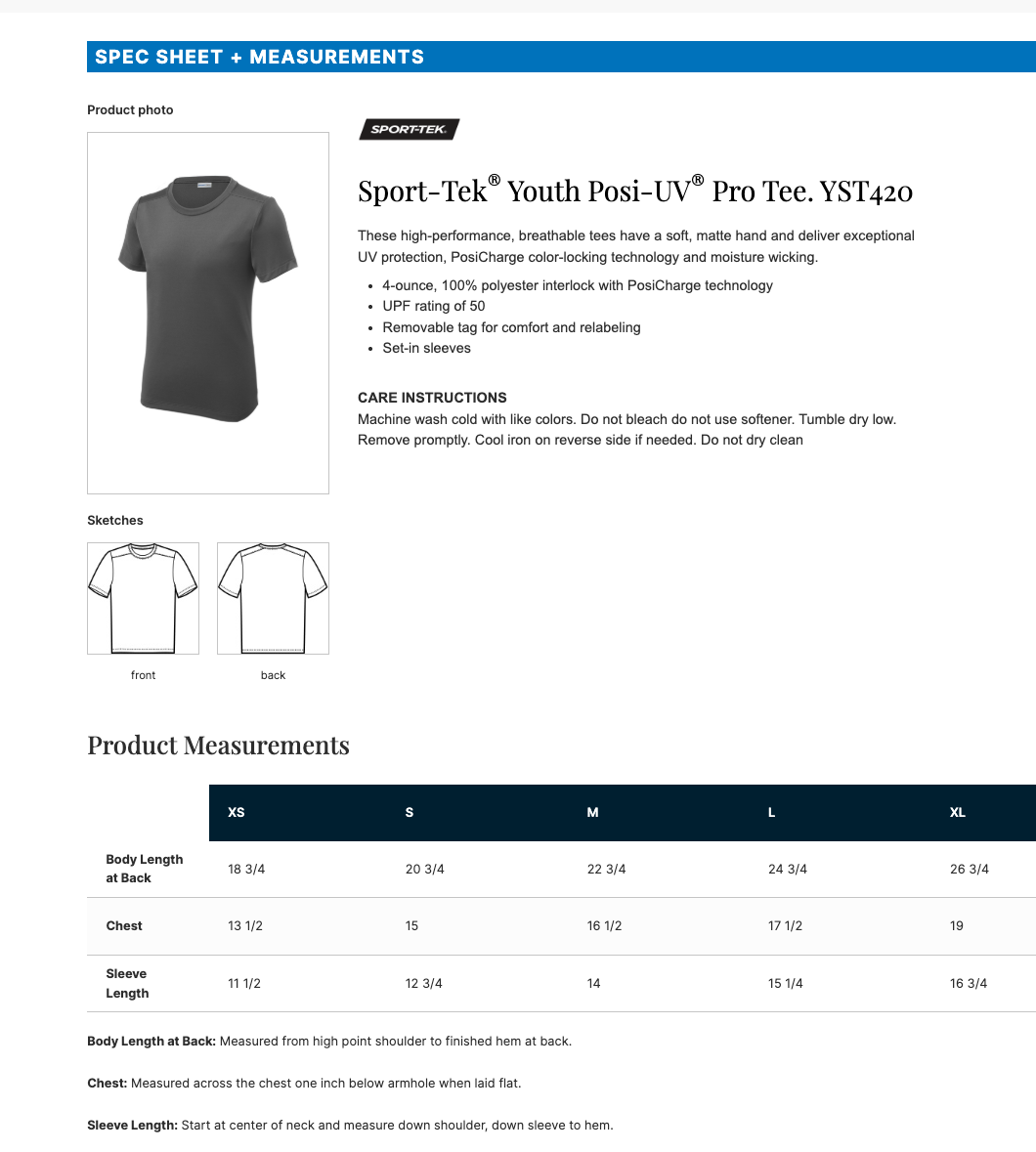 Centennial Lax Sport-Tek ® Posi-UV ® Pro Tee - DARK SMOKE GREY