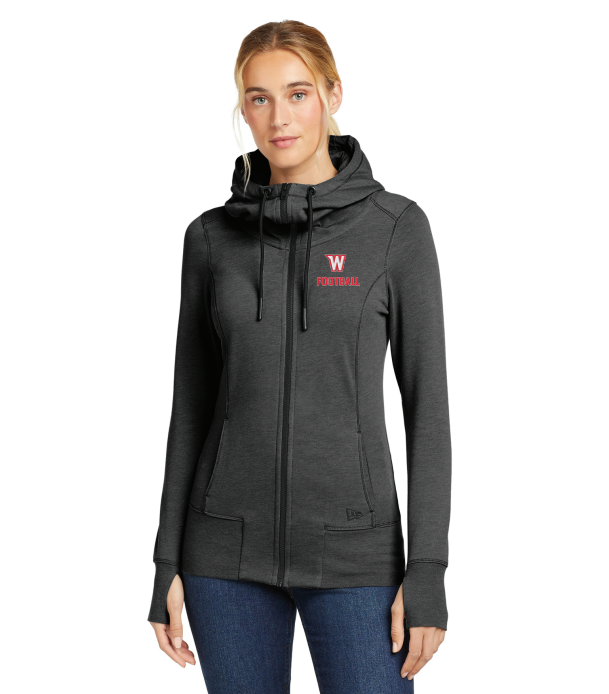 Westonka Football New Era® Women's Tri-Blend Fleece Full-Zip Hoodie - BLACK HEATHER