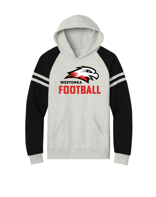 Westonka Football Jerzees® Unisex Colorblock Hooded Sweatshirt - BLACK/GREY