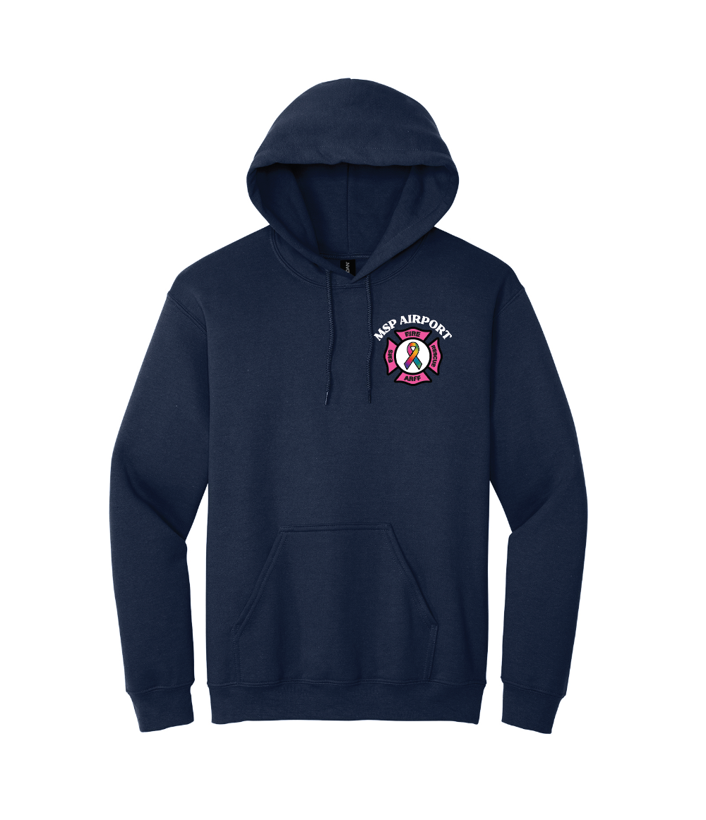 Airport Fire NEW Cancer Awareness Heavy Blend™ Hooded Sweatshirt - NAVY