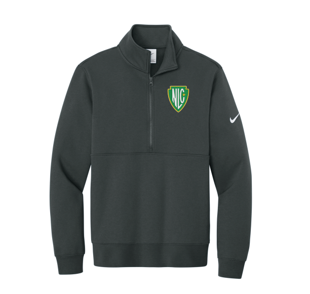NLC Nike Club Fleece Sleeve Swoosh 1/2-Zip - ANTHRACITE