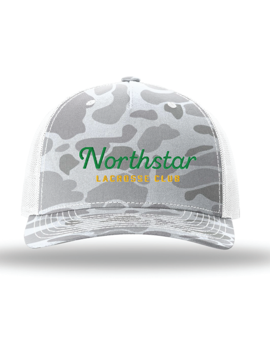 NLC Richardson Printed Five-Panel Trucker - BLIZZARD DUCK CAMO