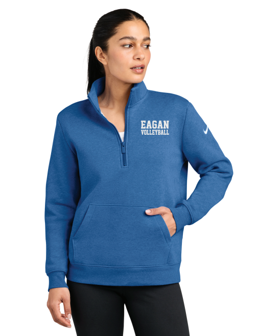 Eagan Volleyball Nike Women's Club Fleece Sleeve Swoosh 1/2-Zip - BLUE