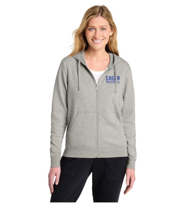 Eagan Volleyball Nike WOMENS Club Fleece Sleeve Swoosh Full-Zip Hoodie - GREY HEATHER