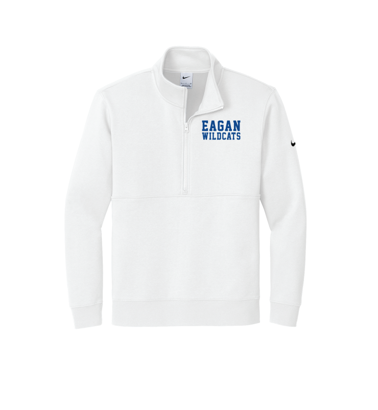 Eagan Basketball Nike Club Fleece Sleeve Swoosh 1/2-Zip - WHITE