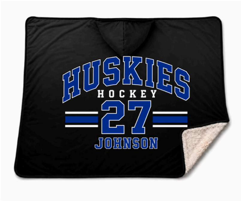 Owatonna Hockey Sublimated Hooded Blanket WITH NAME/NUMBER