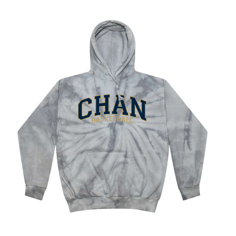 Chanhassen Basketball Men's Tie-Dyed Hooded Sweatshirt - GREY