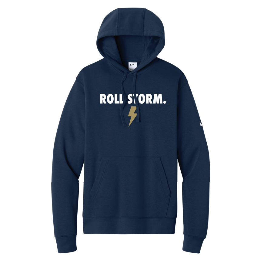 Chanhassen Basketball Nike Club Fleece Sleeve Swoosh Pullover Hoodie - NAVY