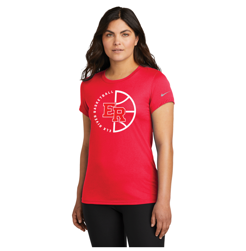 Elk River Basketball Nike Women's Swoosh Sleeve rLegend Tee - RED