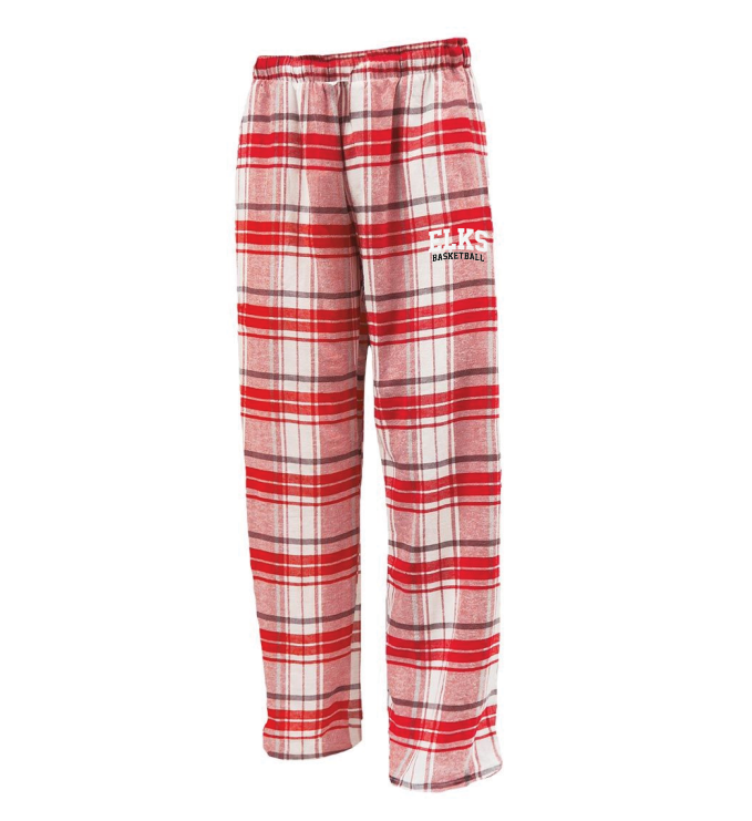 Elk River Basketball Flannel Pant - RED/WHITE