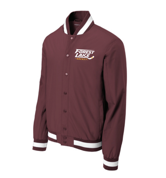 Forest Lake Hockey Sport-Tek® Insulated Varsity Jacket - MAROON