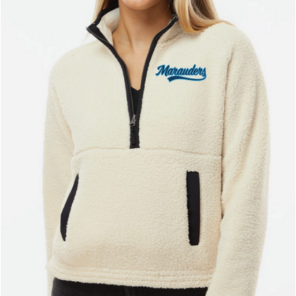 Roseville-Mahtomedi Hockey Boxercraft Women's Everest Half-Zip Pullover - NATURAL/BLACK