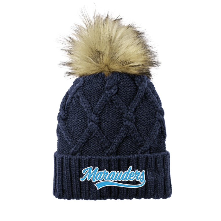 Roseville Mahtomedi Hockey New Era ® Faux Fur Pom Beanie - NAVY
