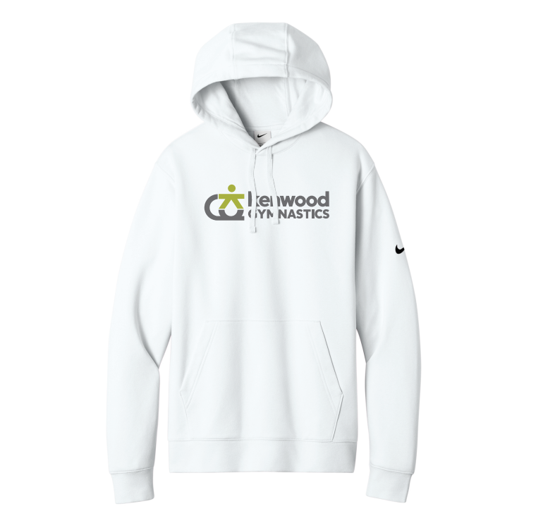 Kenwood Gymnastics Nike Club Fleece Sleeve Swoosh Pullover Hoodie - WHITE