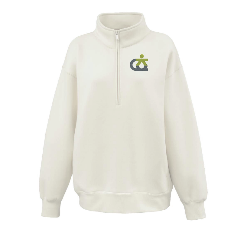 Kenwood Gymnastics Womens Oversized 1/2 Zip - CREAM