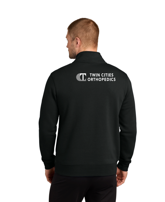 EAGAN COACH Nike Club Fleece Sleeve Swoosh 1/2-Zip -BLACK
