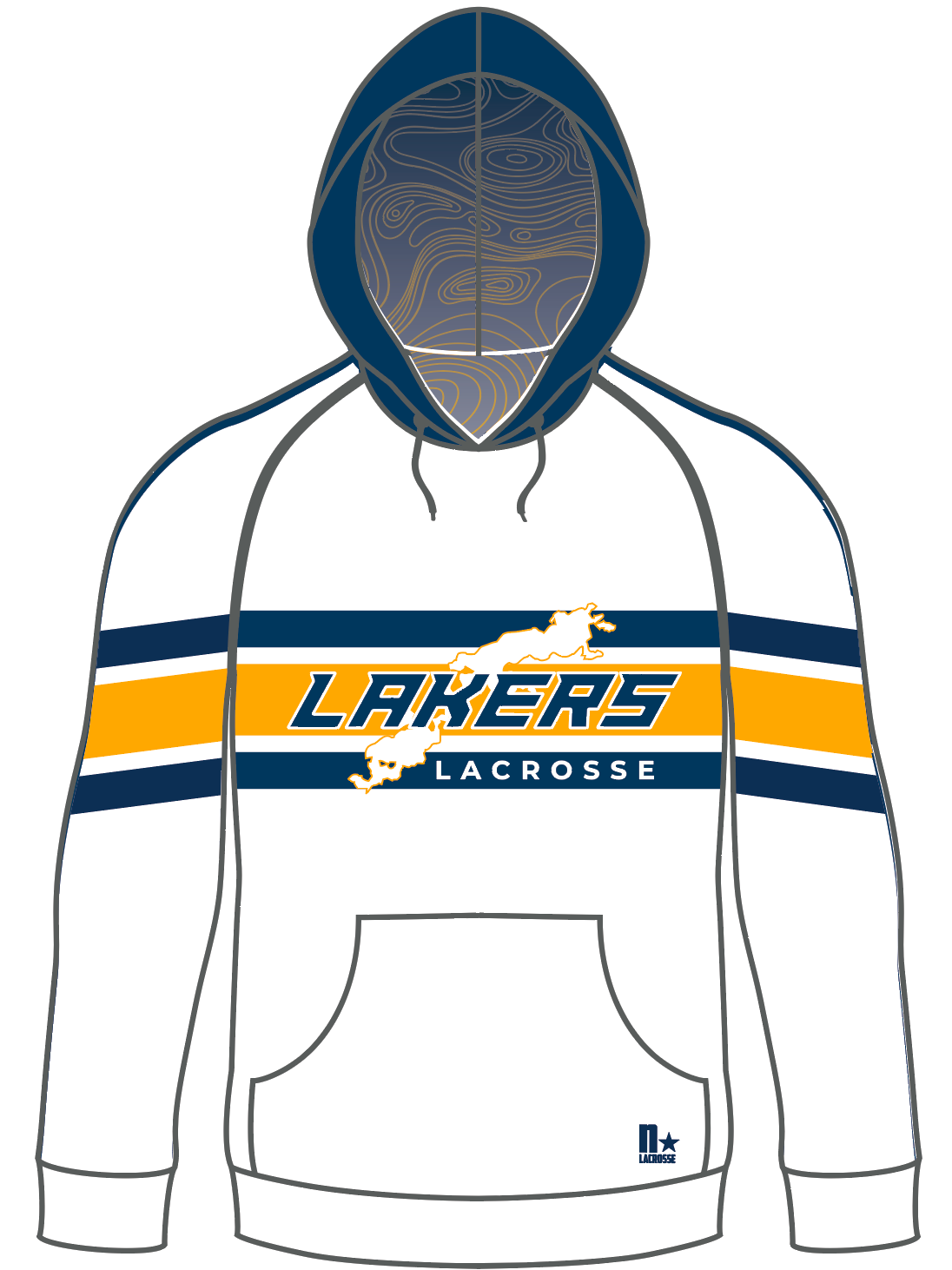 Prior Lake Lacrosse SUBLIMATED HOODIE - WHITE