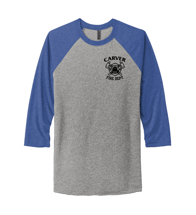 Carver Fire Next Level Apparel® Adult Tri-Blend 3/4-Sleeve Raglan Tee (STACKED TEXT BACK)