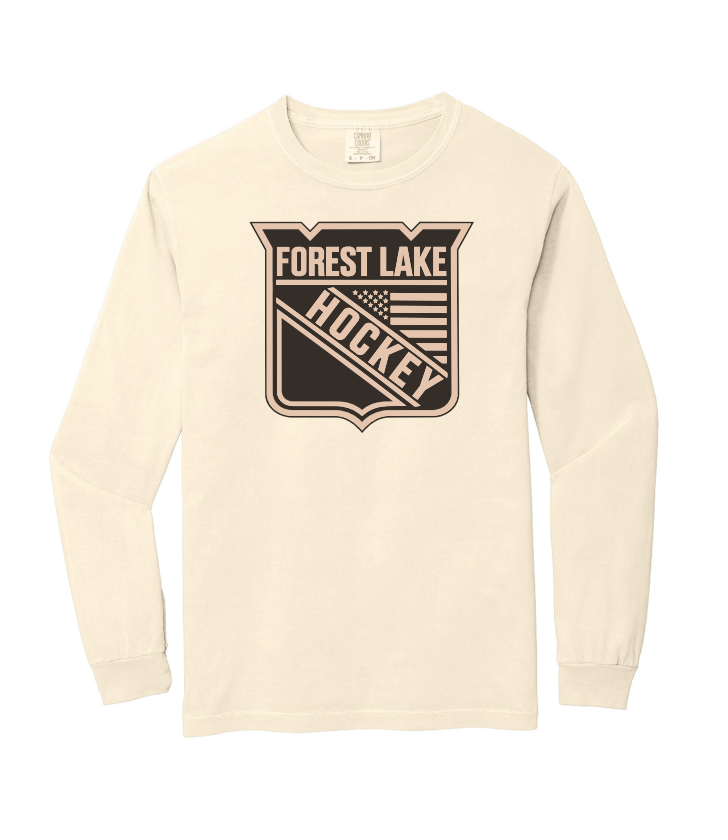 Forest Lake Hockey Comfort Colors® Heavyweight Ring Spun Long Sleeve Tee - IVORY