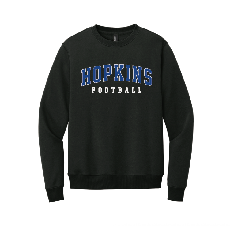 Hopkins Football District® Perfect Weight® Fleece Crew - BLACK