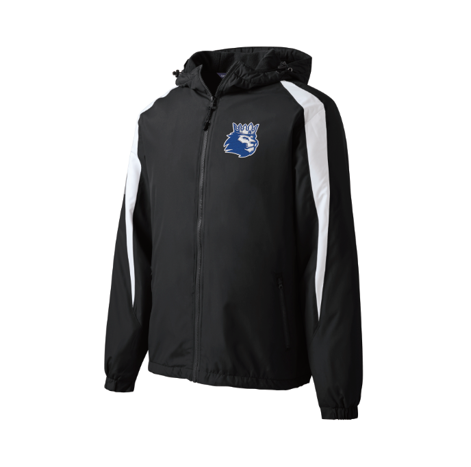 Hopkins Football Sport-Tek® Fleece-Lined Colorblock Jacket - BLACK/WHITE