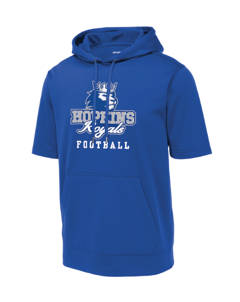 Hopkins Football Sport-Tek ® Sport-Wick ® Fleece Short Sleeve Hooded Pullover - ROYAL