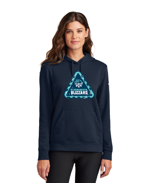 Bloomington Basketball Nike Women's Club Fleece Sleeve Swoosh Pullover Hoodie - NAVY