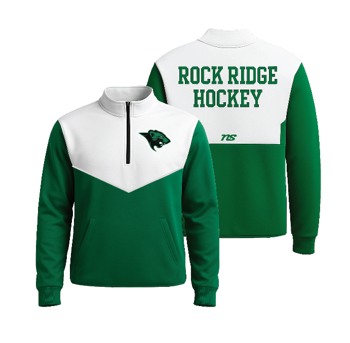 Rock Ridge Hockey Warm-Up Windbreaker Jacket - WHITE/GREEN