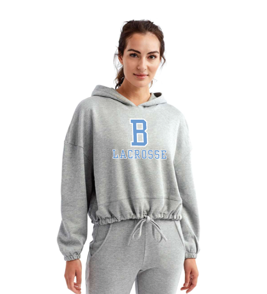 Bloomington Women's YOUTH/ADULT Cropped Maria Hooded Sweatshirt - HEATHER GREY