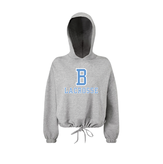 Bloomington Women's YOUTH/ADULT Cropped Maria Hooded Sweatshirt - HEATHER GREY