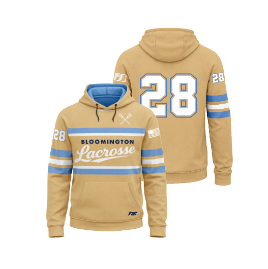 Bloomington Lacrosse YOUTH/ADULT SUBLIMATED HOODIE - TAN