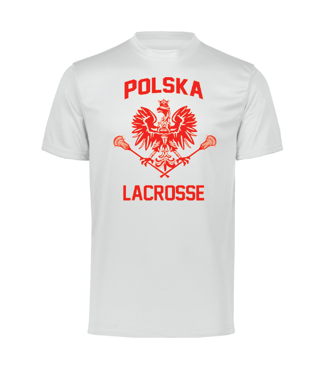 Poland Lacrosse* Sublimated Warm Up Shirt - WHITE/RED