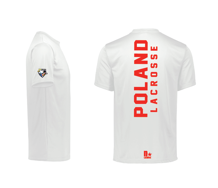 Poland Lacrosse* Sublimated Warm Up Shirt - WHITE/RED