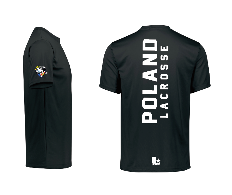Poland Lacrosse* Sublimated Warm Up Shirt - BLACK/WHITE