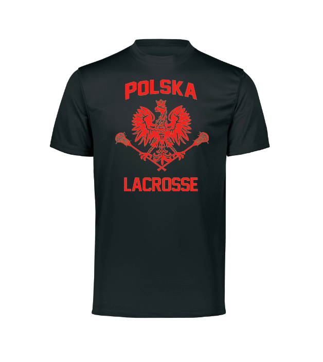 Poland Lacrosse* Sublimated Warm Up Shirt - BLACK/RED