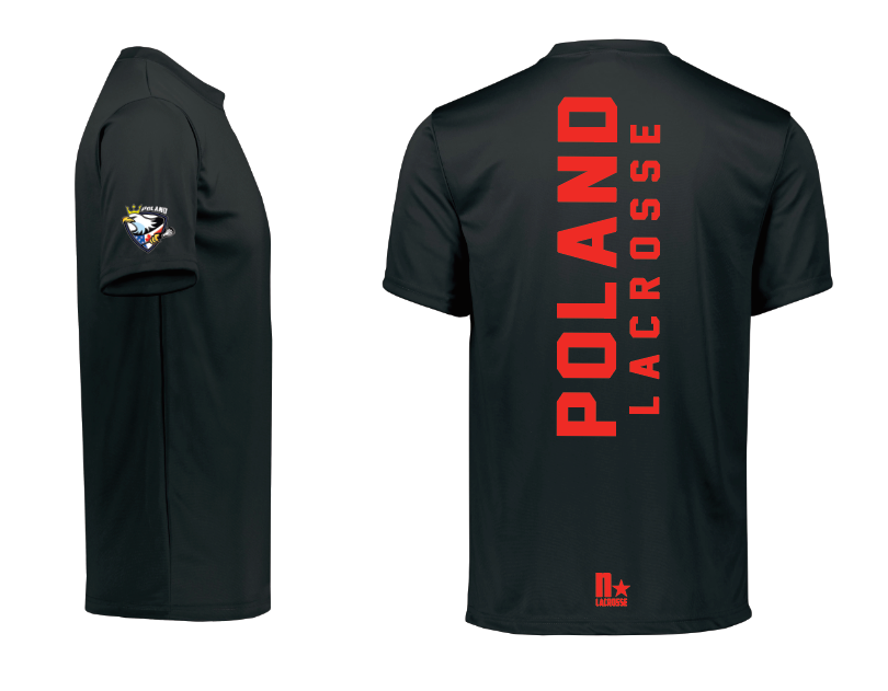 Poland Lacrosse* Sublimated Warm Up Shirt - BLACK/RED