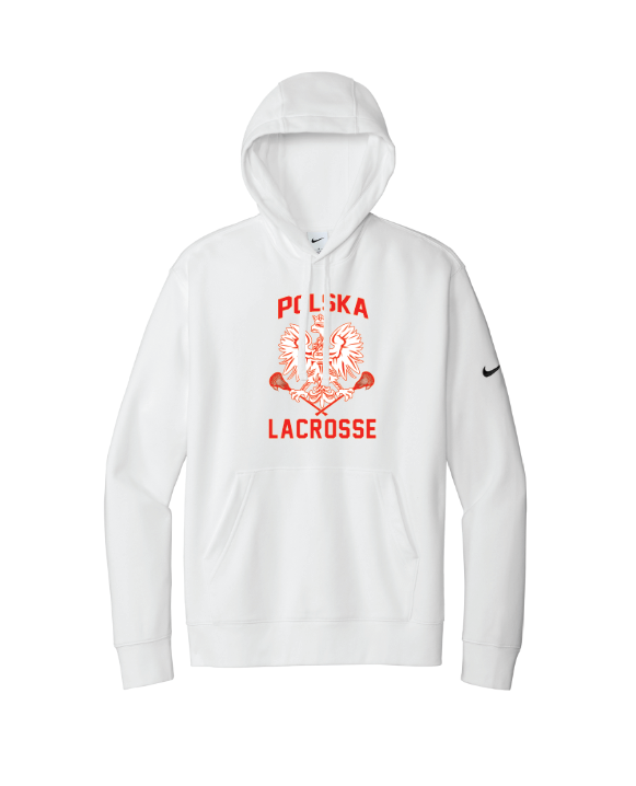 Poland Lacrosse Nike Club Fleece Sleeve Swoosh Pullover Hoodie - WHITE