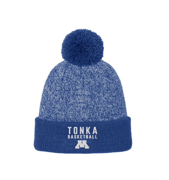 Tonka Basketball Sport-Tek® Halftime Heather Pom Beanie - BLUE