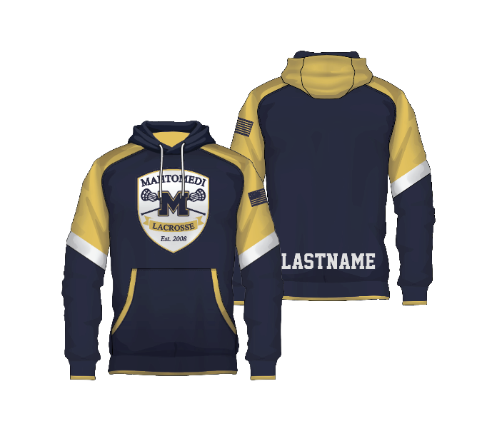 Mahtomedi Lacrosse Sublimated Fleece Hoodie - NAVY/GOLD