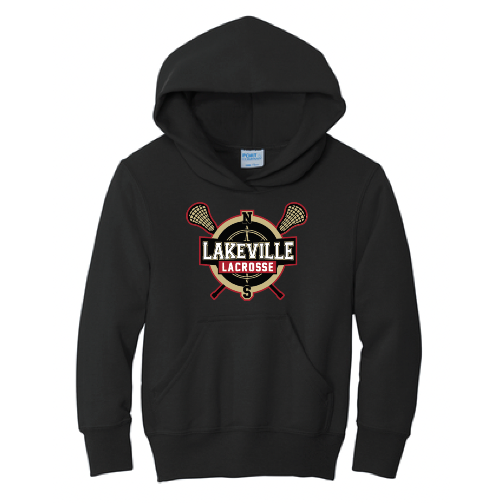 Lakeville Lacrosse Youth Port & Company (Core Fleece Hoodie Sweatshirt) Black