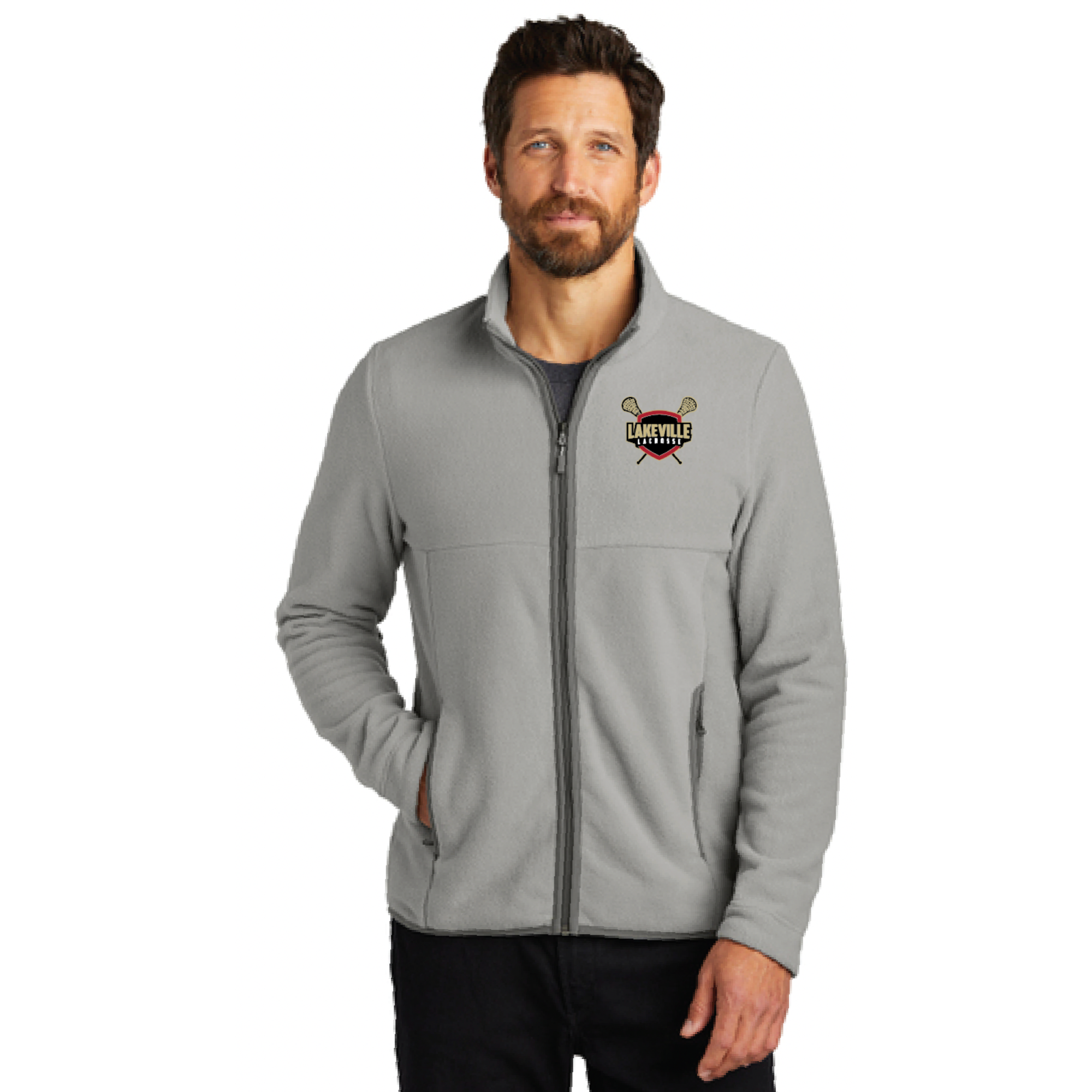 Lakeville Lacrosse Men's Port Authority (Connection Fleece Jacket) Gusty Grey