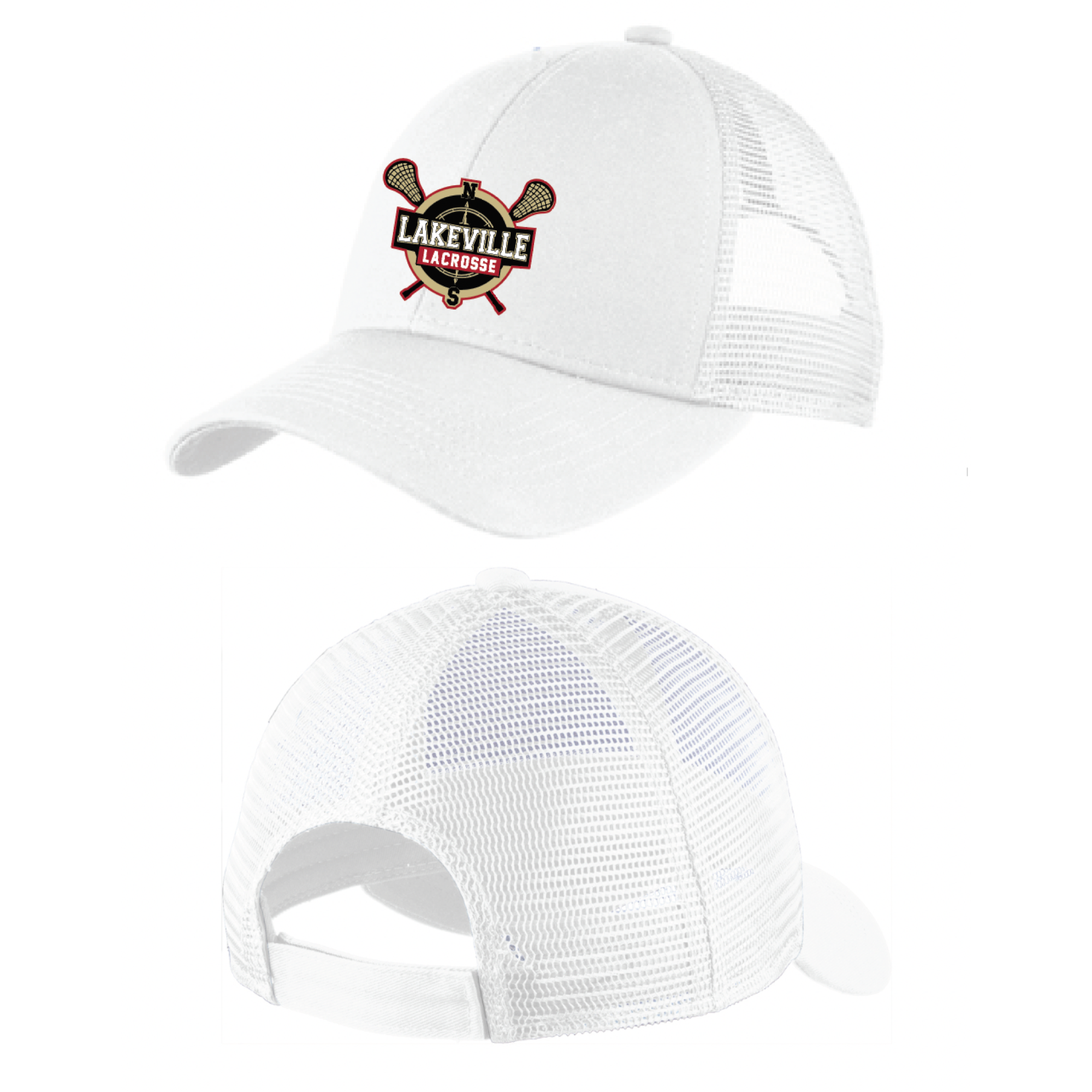 Lakeville Lacrosse Port Authority (Adjustable Mesh Back Cap) White
