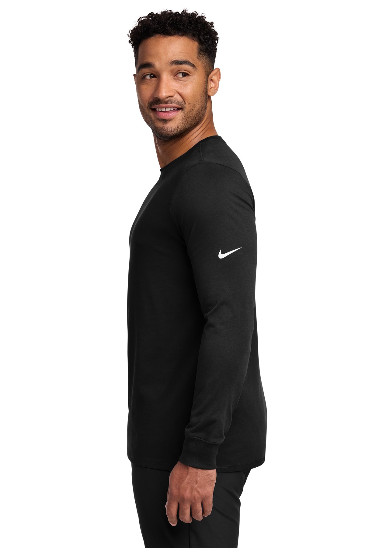 Subzero Curling NIKE Cotton/Poly Long Sleeve Tee - BLACK