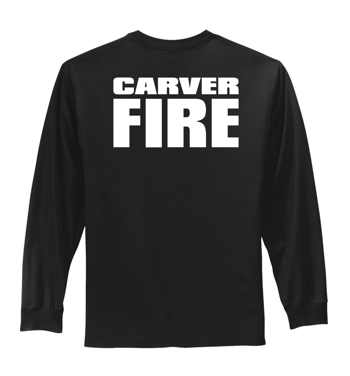 Carver Fire Port & Co® Long Sleeve Essential Tee (STACKED TEXT BACK)