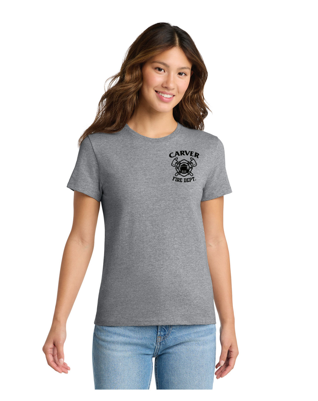 Carver Fire Port & Co® Women's Essential Tee (STACKED TEXT BACK)