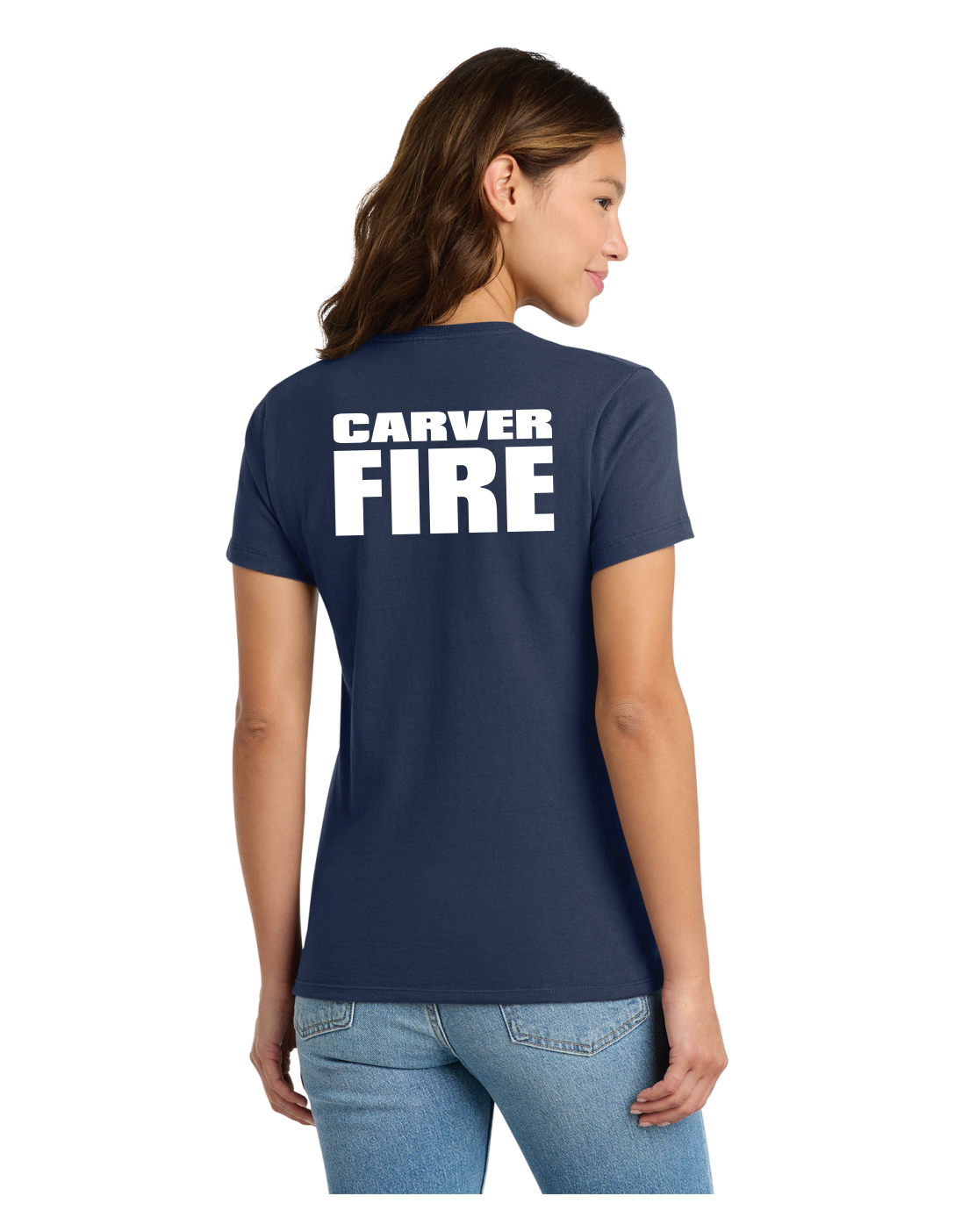 Carver Fire Port & Co® Women's Essential Tee (STACKED TEXT BACK)